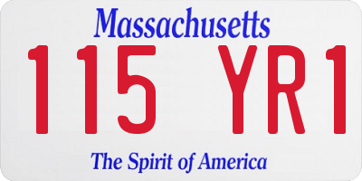 MA license plate 115YR1