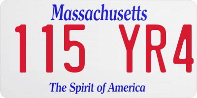 MA license plate 115YR4