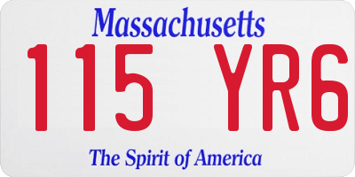 MA license plate 115YR6