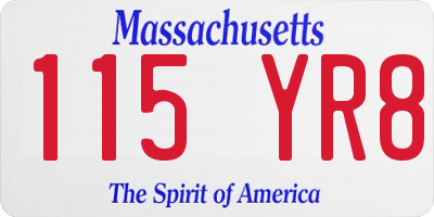 MA license plate 115YR8
