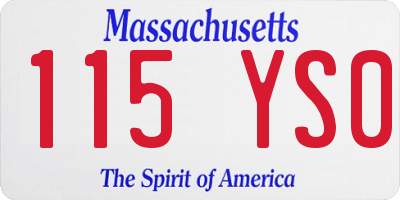 MA license plate 115YS0