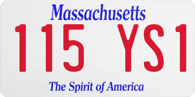 MA license plate 115YS1
