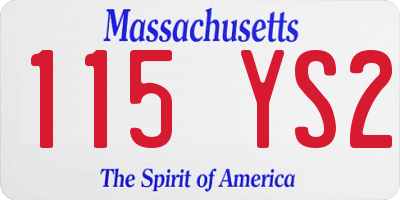 MA license plate 115YS2