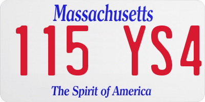 MA license plate 115YS4