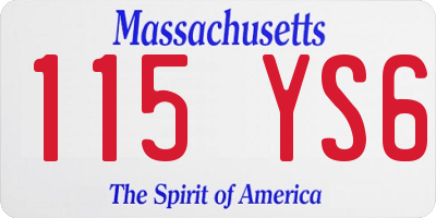 MA license plate 115YS6