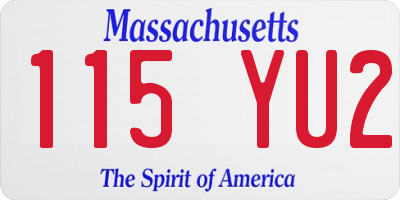 MA license plate 115YU2