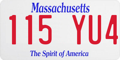 MA license plate 115YU4