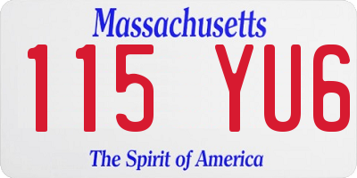 MA license plate 115YU6