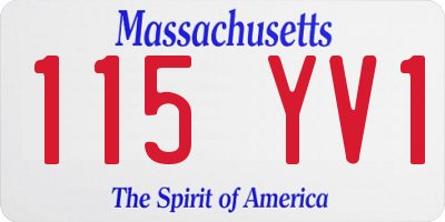 MA license plate 115YV1