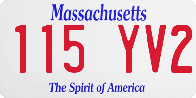 MA license plate 115YV2