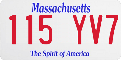 MA license plate 115YV7