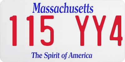 MA license plate 115YY4