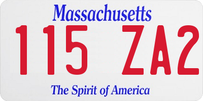 MA license plate 115ZA2