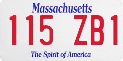 MA license plate 115ZB1
