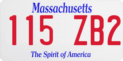 MA license plate 115ZB2