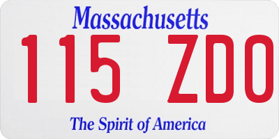 MA license plate 115ZD0
