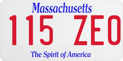 MA license plate 115ZE0