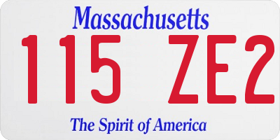 MA license plate 115ZE2