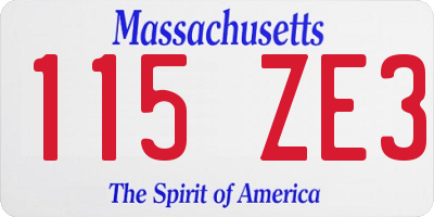 MA license plate 115ZE3