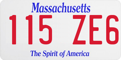 MA license plate 115ZE6
