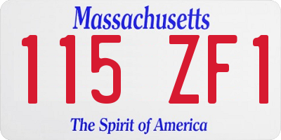 MA license plate 115ZF1