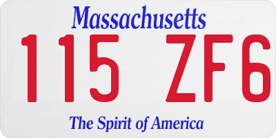 MA license plate 115ZF6