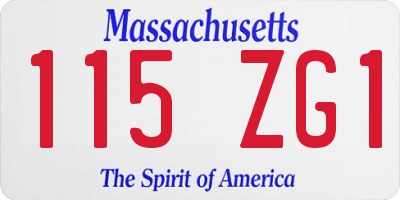 MA license plate 115ZG1