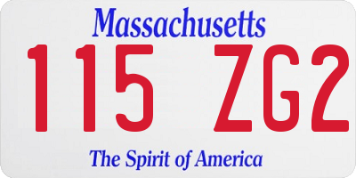 MA license plate 115ZG2
