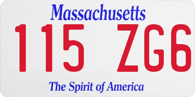 MA license plate 115ZG6