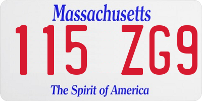 MA license plate 115ZG9
