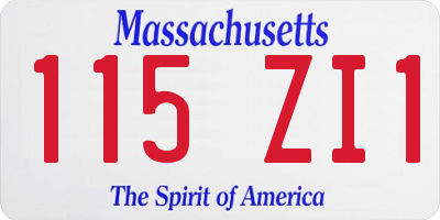 MA license plate 115ZI1