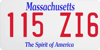 MA license plate 115ZI6