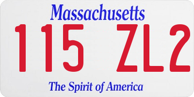 MA license plate 115ZL2