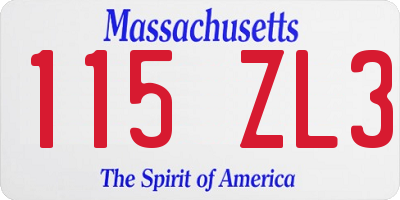 MA license plate 115ZL3