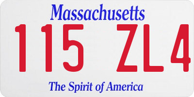 MA license plate 115ZL4