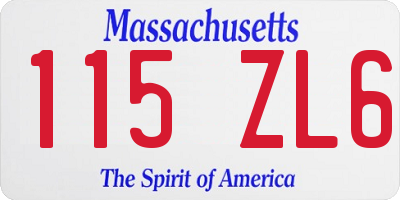 MA license plate 115ZL6