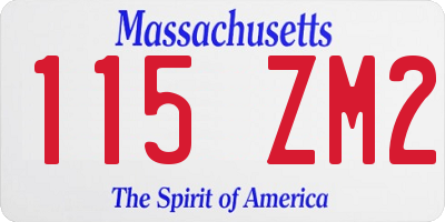 MA license plate 115ZM2