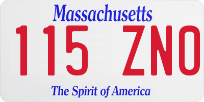 MA license plate 115ZN0