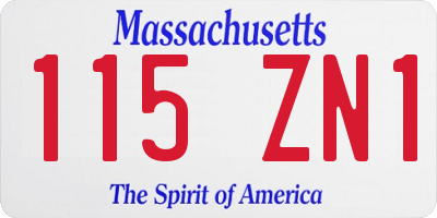 MA license plate 115ZN1
