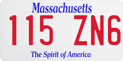 MA license plate 115ZN6