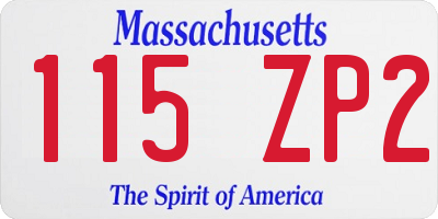 MA license plate 115ZP2