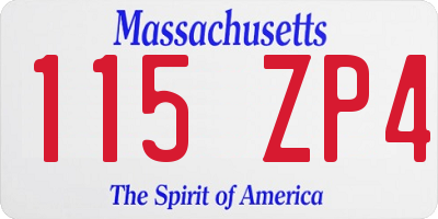 MA license plate 115ZP4