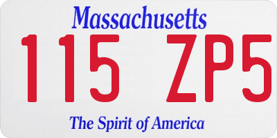 MA license plate 115ZP5
