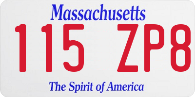 MA license plate 115ZP8