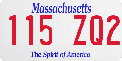 MA license plate 115ZQ2