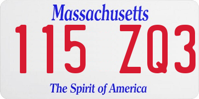 MA license plate 115ZQ3