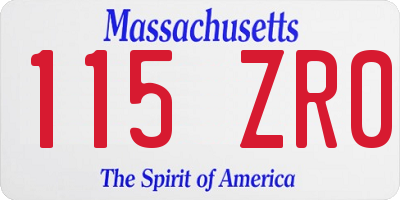 MA license plate 115ZR0