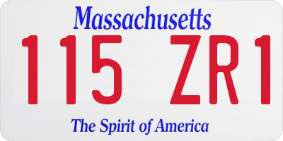 MA license plate 115ZR1
