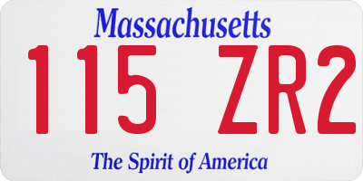 MA license plate 115ZR2