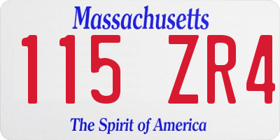 MA license plate 115ZR4